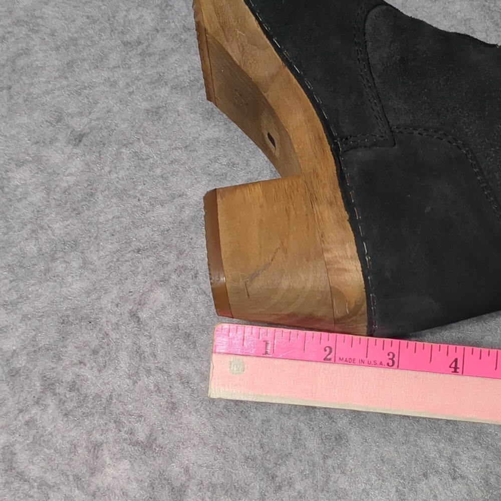 Sanita  black Suede Clog Boots Wooden sole size EU36 US6 - Picture 9 of 10